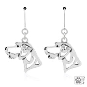 Sterling Silver German Wirehaired Pointer Earrings