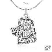 Goldendoodle Pendant Necklace in Sterling Silver