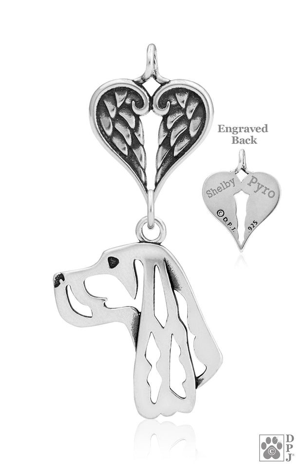 Gordon Setter Angel Necklace, Personalized Sympathy Gifts