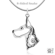 Great Dane Pendant Necklace in Sterling Silver