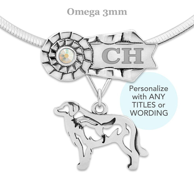 Custom Great Pyrenees Rosette Necklace,  GCHG Jewelry