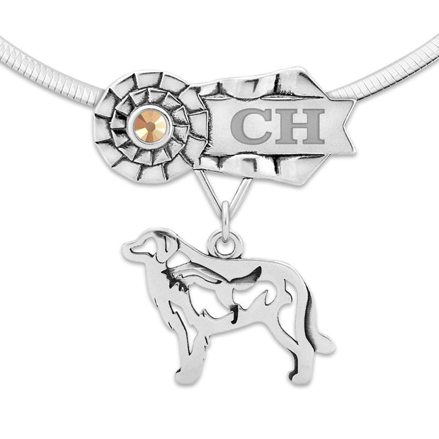 Custom Great Pyrenees Rosette Necklace,  GCHG Jewelry