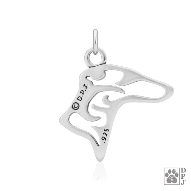 Greyhound Pendant Necklace in Sterling Silver
