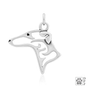 Greyhound Pendant Necklace in Sterling Silver