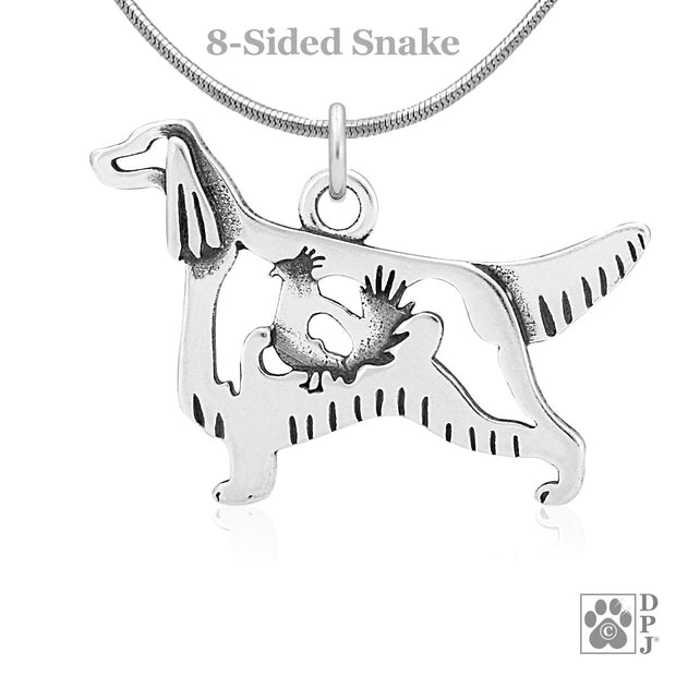 Irish Setter Necklace Jewelry in Sterling Silver