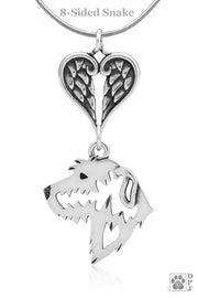 Irish Wolfhound Angel Necklace, Personalized Sterling Silver Sympathy Gifts