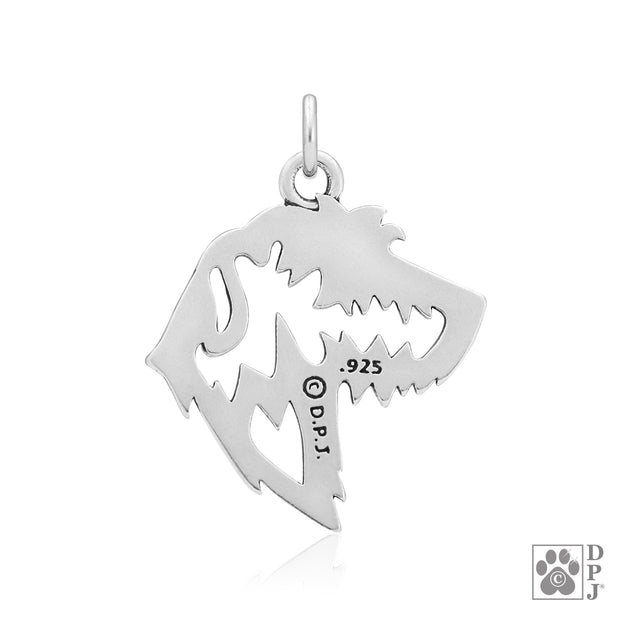 Irish Wolfhound Pendant Necklace in Sterling Silver