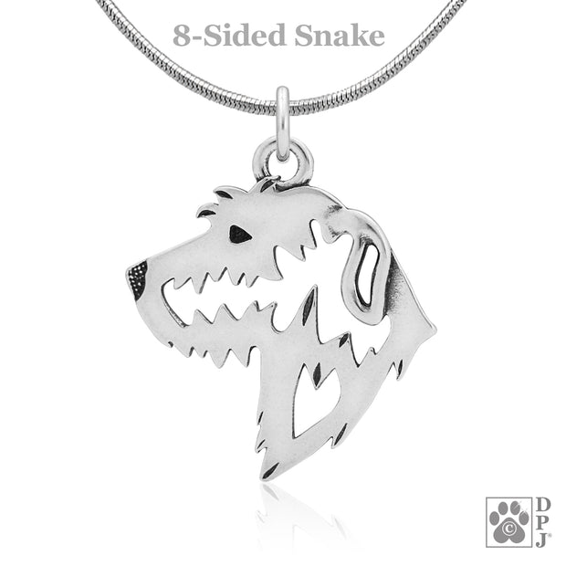 Irish Wolfhound Pendant Necklace in Sterling Silver