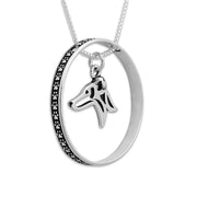 Italian Greyhound Necklace w/Paw Print Enhancer, Head