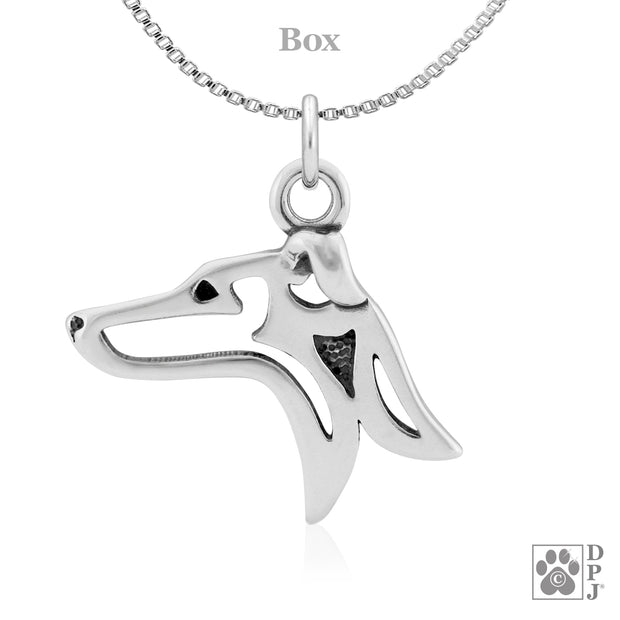 Italian Greyhound Pendant Necklace in Sterling Silver