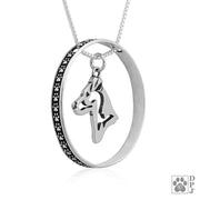 Jack Russell Terrier Necklace w/Paw Print Enhancer, Head