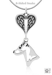 Russell Terrier Angel Necklace, Personalized Sympathy Gifts