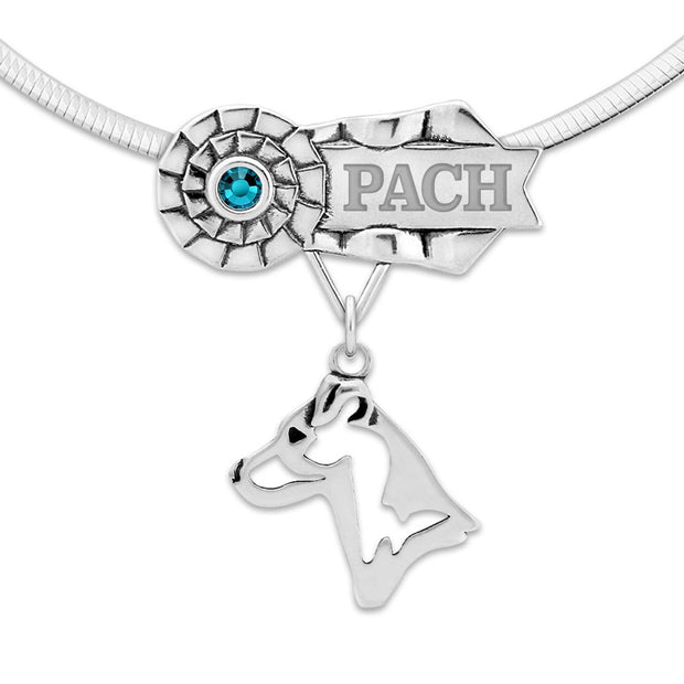 Custom Parson Russell Terrier Rosette Necklace, GCH Jewelry