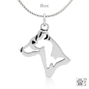 Jack Russell Terrier Pendant Necklace in Sterling Silver, Smooth