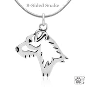 Jack Russell Terrier Necklace Jewelry in Sterling Silver, Broken Coat