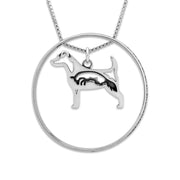 Jack Russell Terrier Necklace w/Paw Print Enhancer, Body