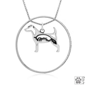 Jack Russell Terrier Necklace w/Paw Print Enhancer, Body