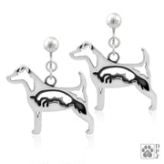 Sterling Silver Parson Russell Terrier Earrings