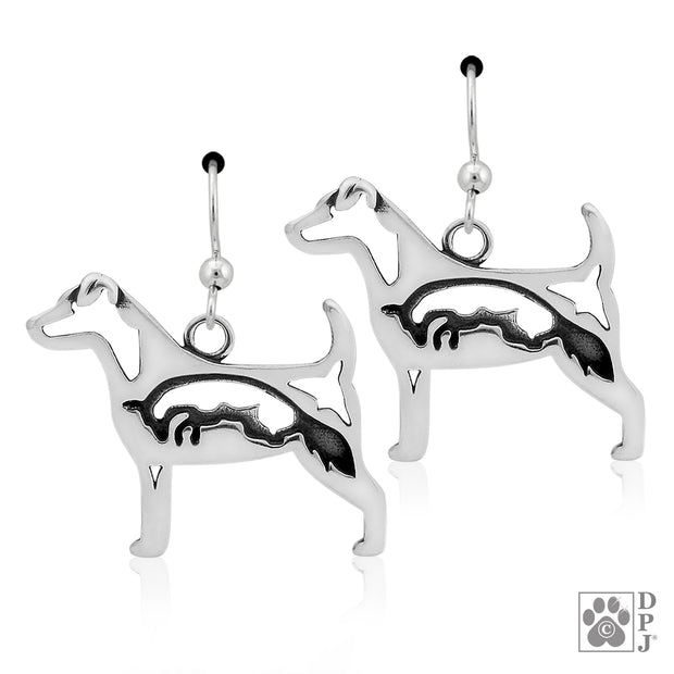 Sterling Silver Parson Russell Terrier Earrings