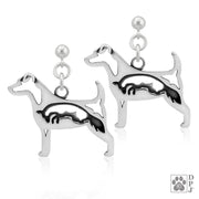 Sterling Silver Parson Russell Terrier Earrings