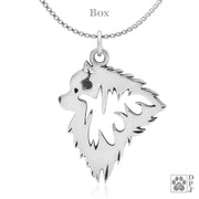 Keeshond Pendant Necklace in Sterling Silver