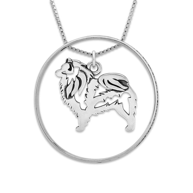 Keeshond Necklace w/Paw Print Enhancer, Body