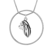 Maltese Necklace w/Paw Print Enhancer, Head