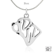 Mastiff Pendant Necklace in Sterling Silver