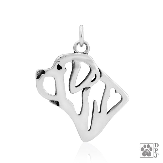 Mastiff Pendant Necklace in Sterling Silver