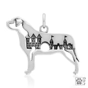 Mastiff Necklace Jewelry in Sterling Silver, Castle