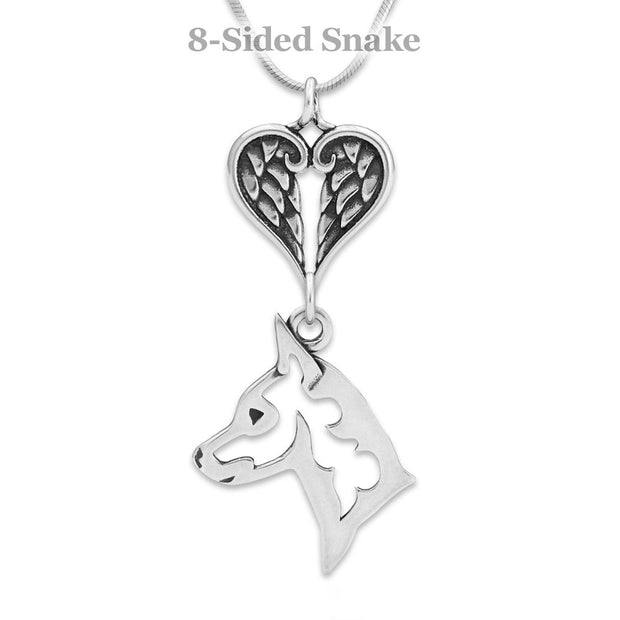 Personalized Miniature Pinscher Angel Necklace