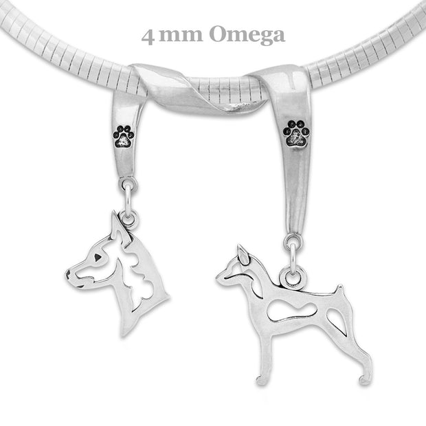 Miniature Pinscher Luxury Necklace in Sterling Silver