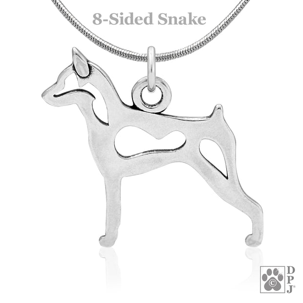 Miniature Pinscher Necklace Jewelry in Sterling Silver