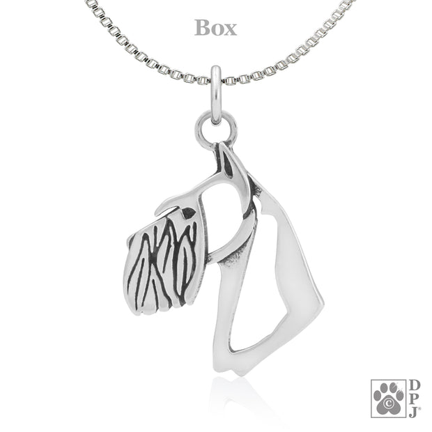 Schnauzer Pendant Necklace in Sterling Silver, Cropped