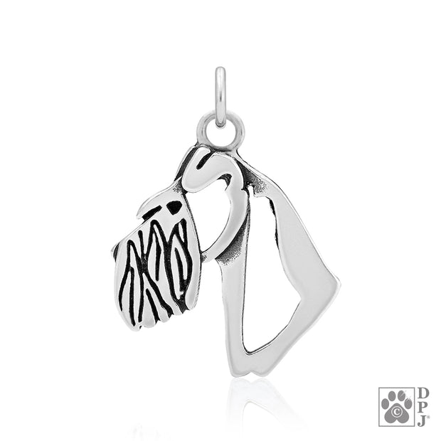 Schnauzer Pendant Necklace in Sterling Silver, Natural