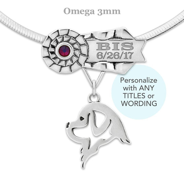 Newfoundland Best In Show Necklace, Personalized GCH Dog Title Jewelry