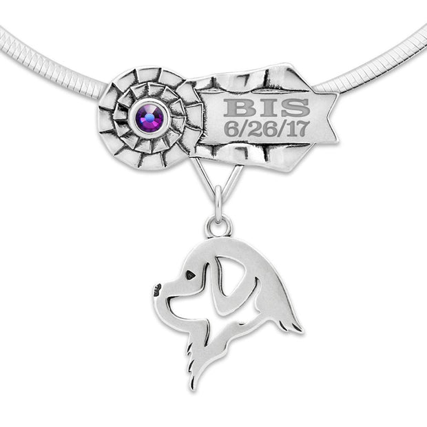 Newfoundland Best In Show Necklace, Personalized GCH Dog Title Jewelry