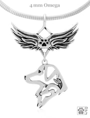 Nova Scotia Duck Tolling Retriever Memorial Necklace, Angel Wing Jewelry