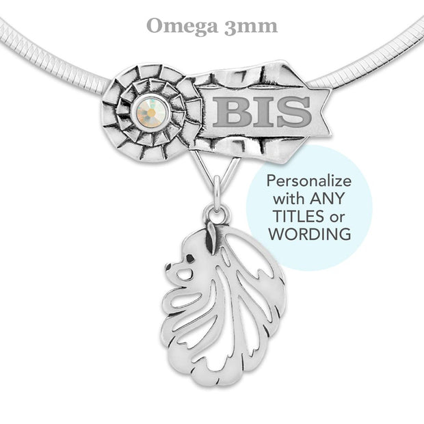 Pomeranian Best In Show Necklace, Personalized MACH Dog Title Jewelry