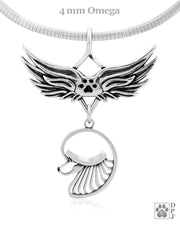 Poodle Memorial Necklace, Angel Wing Jewelry