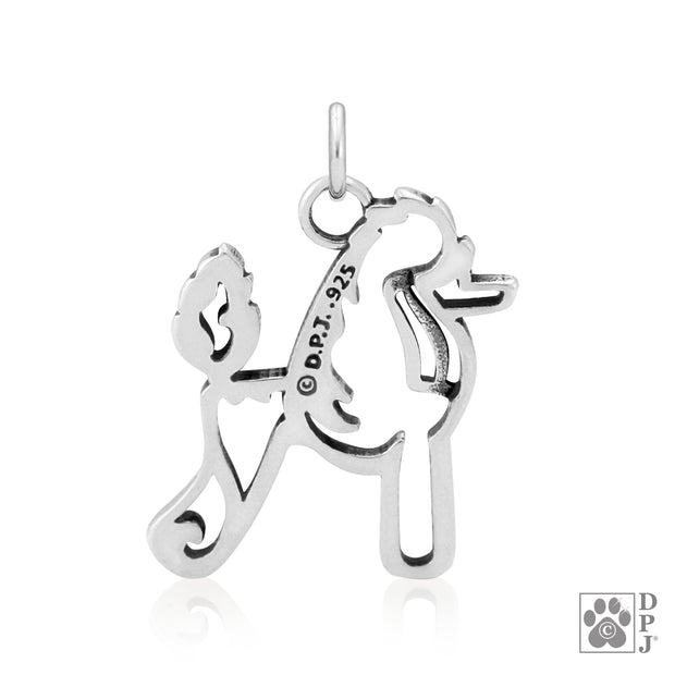 Poodle Necklace Jewelry in Sterling Silver