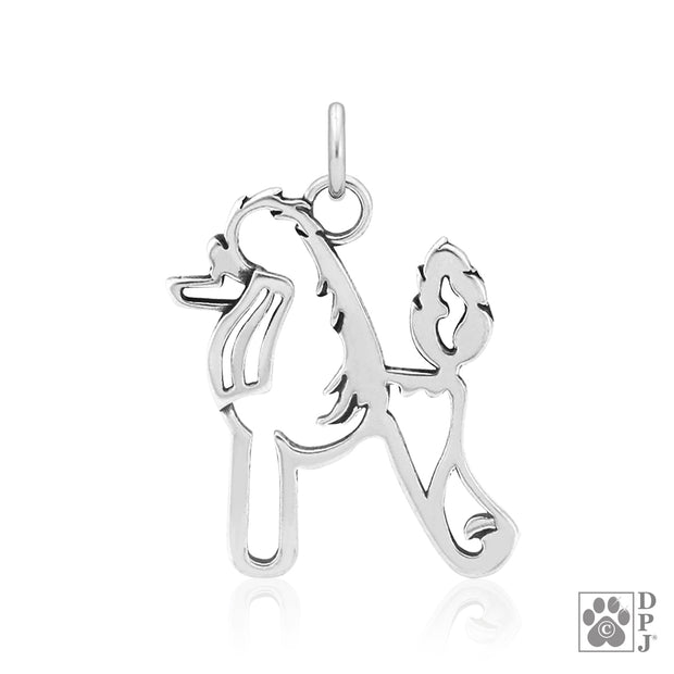 Poodle Necklace Jewelry in Sterling Silver