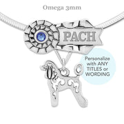 Personalized Poodle PACH Ribbon Pendant, Custom SWU Jewelry