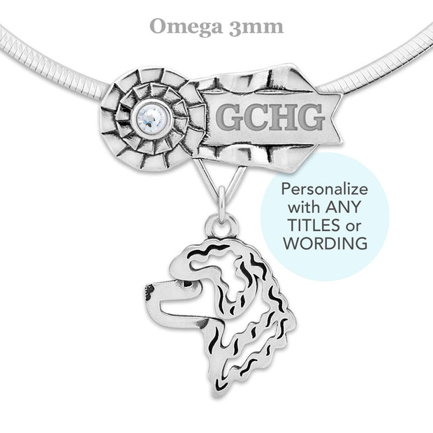 Portuguese Water Dog Best In Show Necklace, Custom TDX Dog Title Jewelry