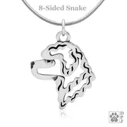 Portuguese Water Dog Pendant Necklace in Sterling Silver