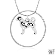 Portuguese Water Dog Necklace w/Paw Print Enhancer, Body
