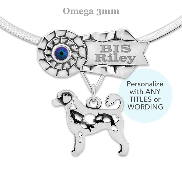 Best In Show Portuguese Water Dog Necklace, Personalized Grand Champion Jewelry