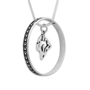 Sterling Silver Pug Necklace w/Paw Print Enhancer, Head