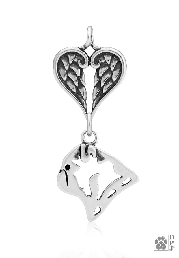 Portuguese Water Dog Angel Necklace, Dog Sympathy Gifts