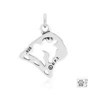 Pug Pendant Necklace in Sterling Silver
